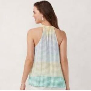 Lauren Conrad  sleeveless top with check pattern, size L